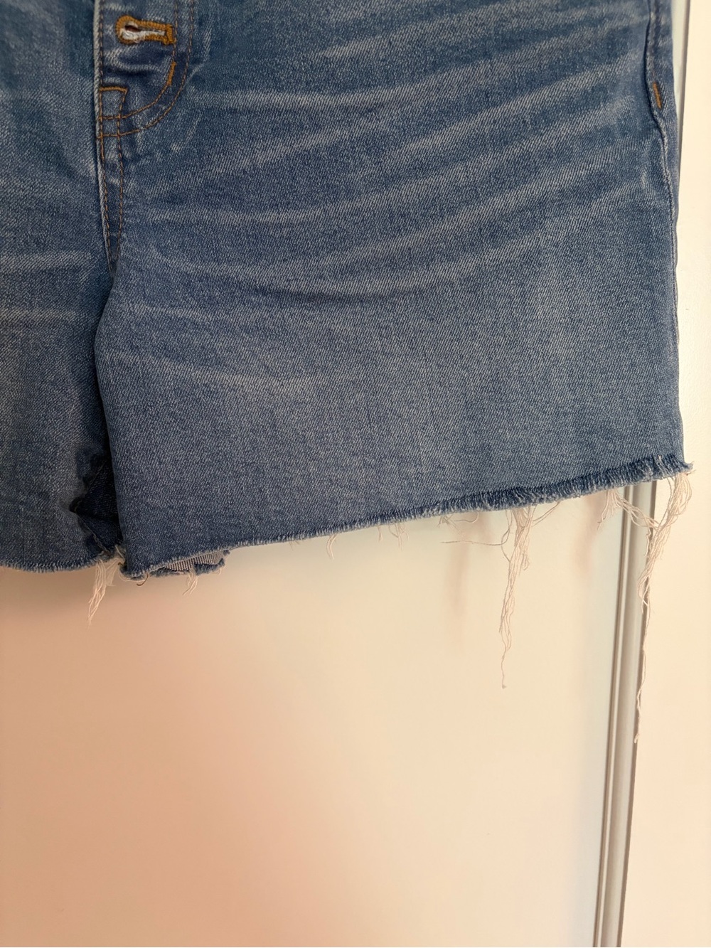 Madewell Blue High-Rise Button-Fly Denim Shorts - Picture 2 of 3